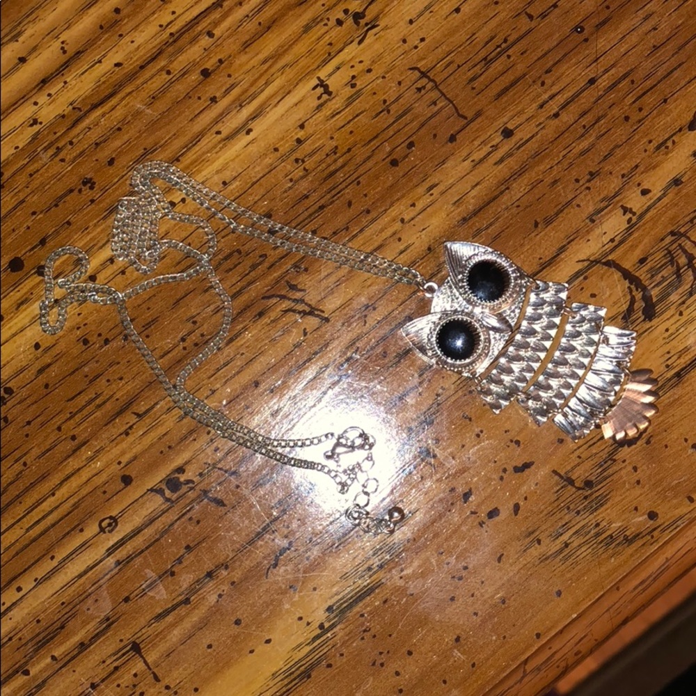Silver owl necklace